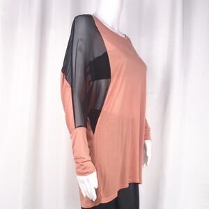 Blue Life Peach & Black Chiffon Eclipse Blouse SzS